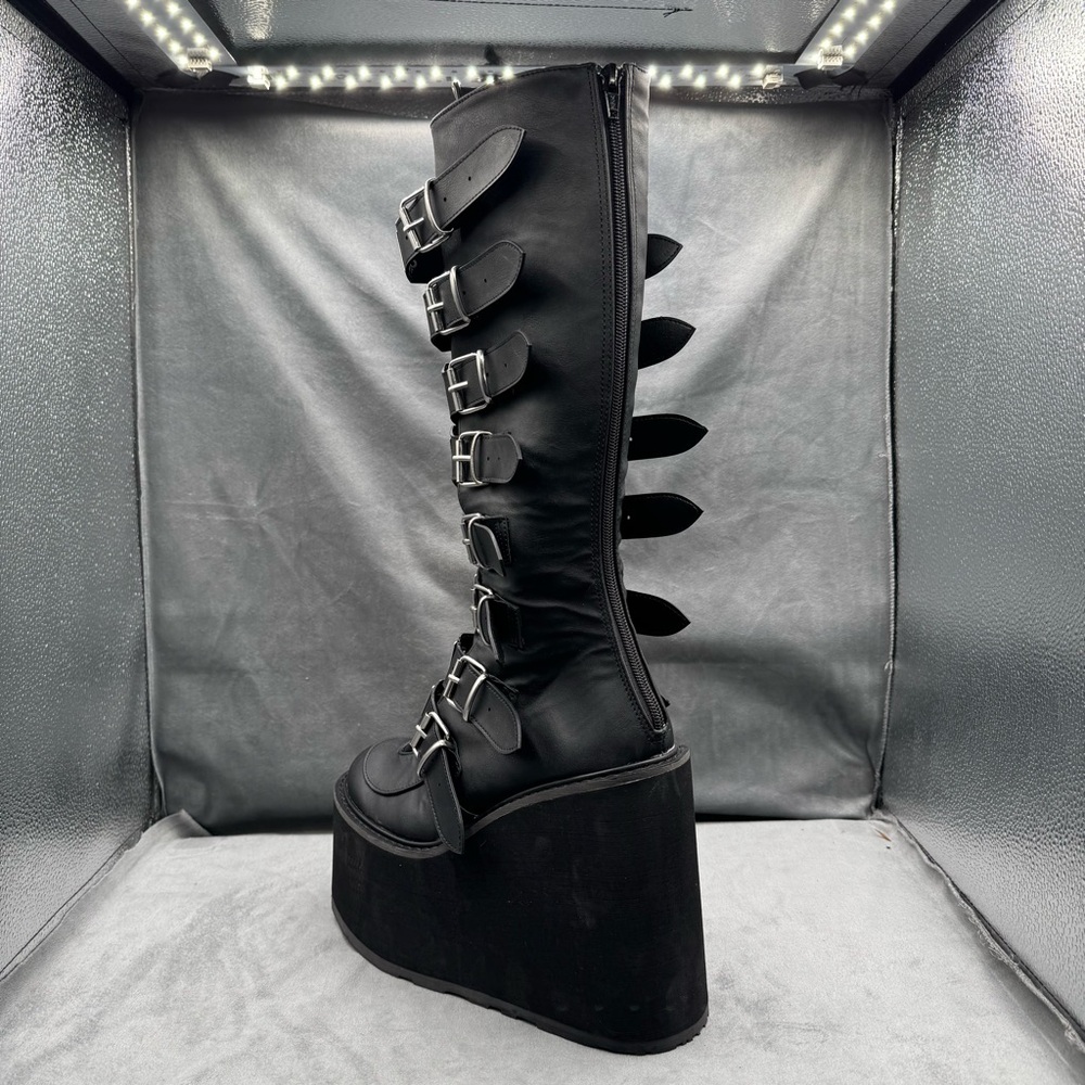 Demonia Swing-815 Knee High Platform Wedge Boots … - image 6